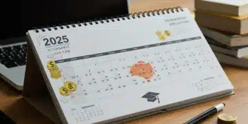 2025 scholarship deadline calendar with financial aid symbols