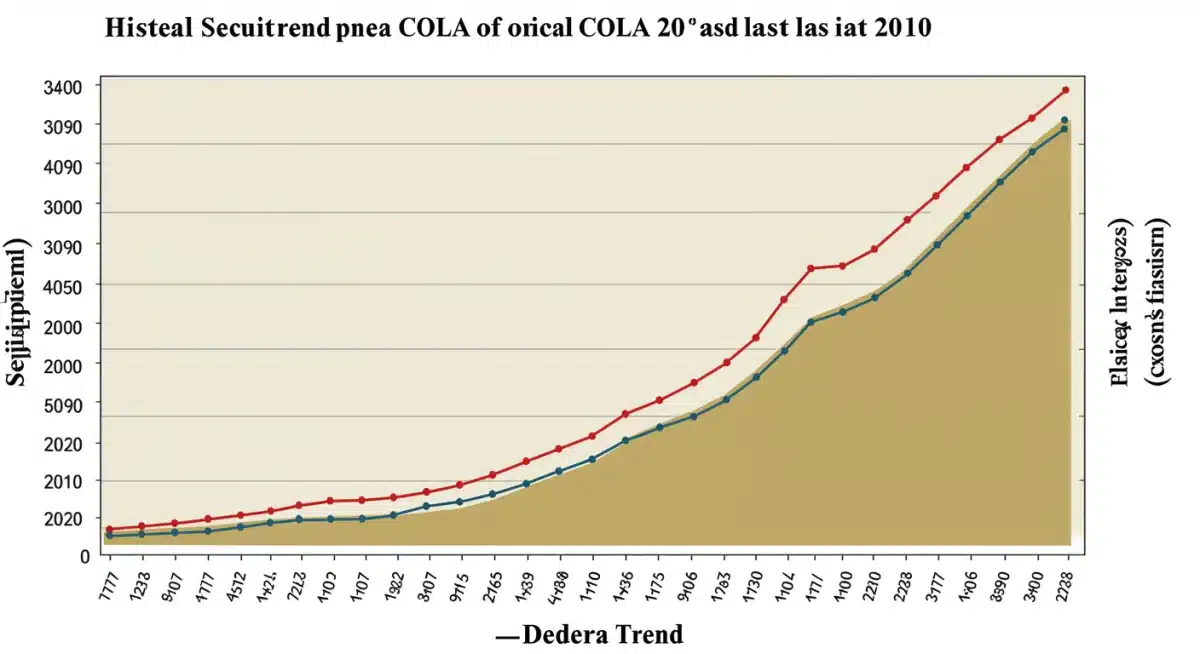 Historical Social Security COLA percentage trend graph
