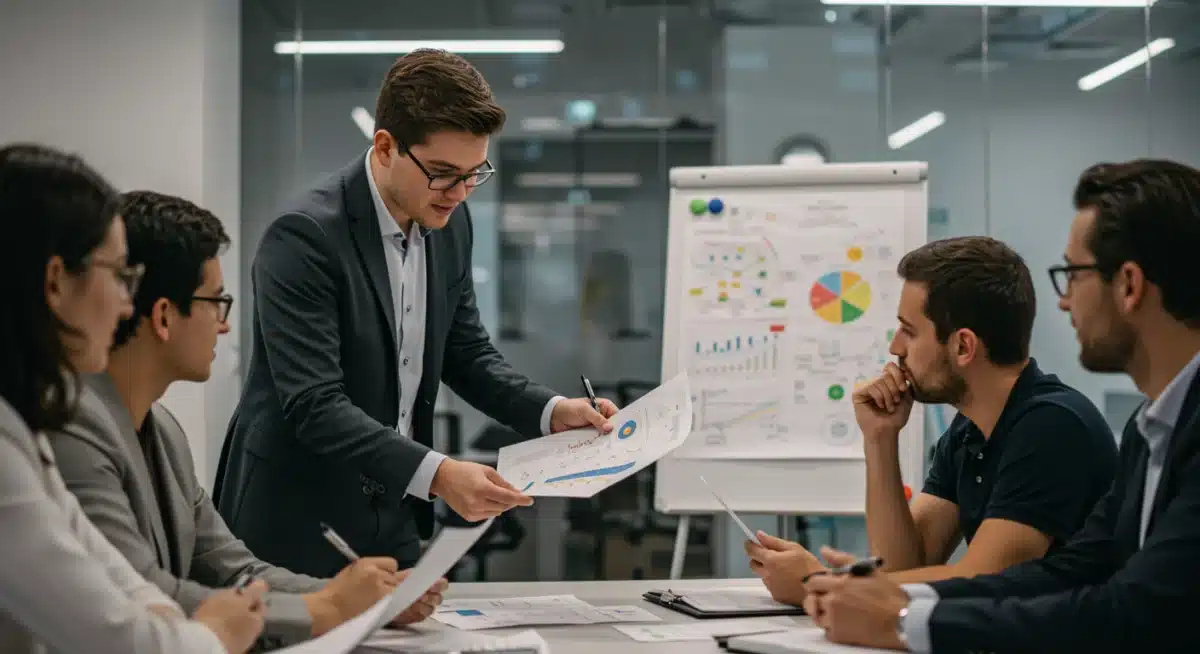 Intern presenting project during a professional internship
