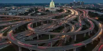 Modern highway interchange symbolizing infrastructure development