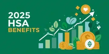 Financial growth chart with health symbols for 2025 HSA benefits