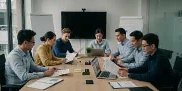 Employee Benefits Enrollment 2025: Avoid Costly Mistakes Employees reviewing benefits enrollment documents for 2025