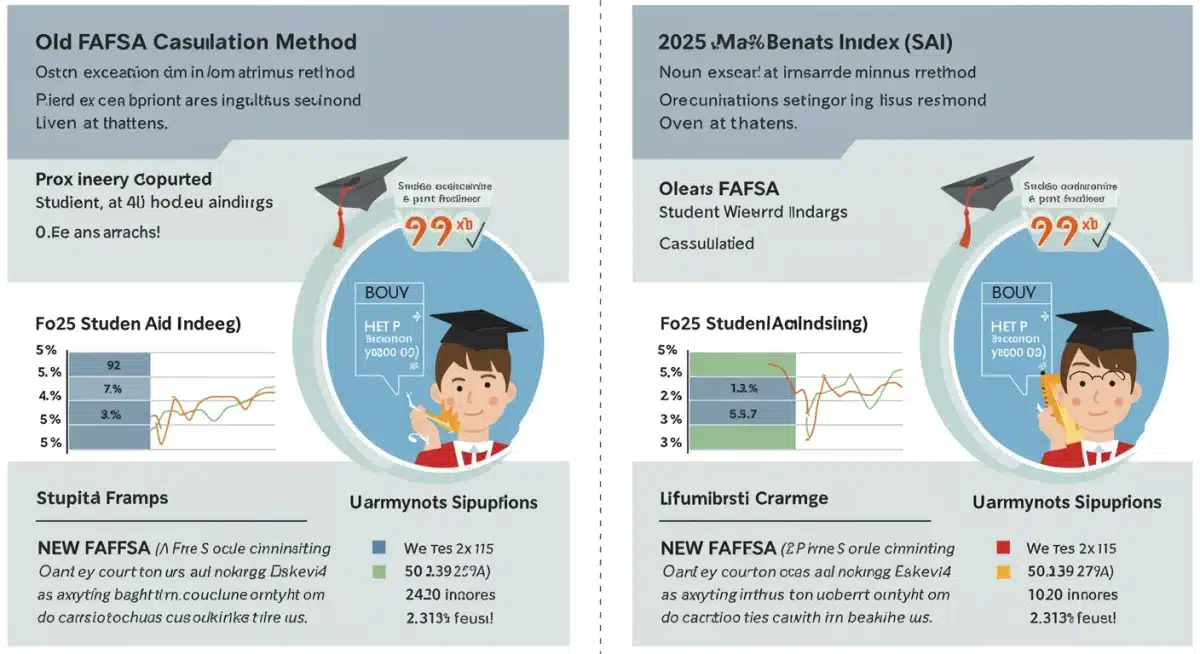 Infographic comparing old FAFSA EFC to new 2025 FAFSA SAI calculation