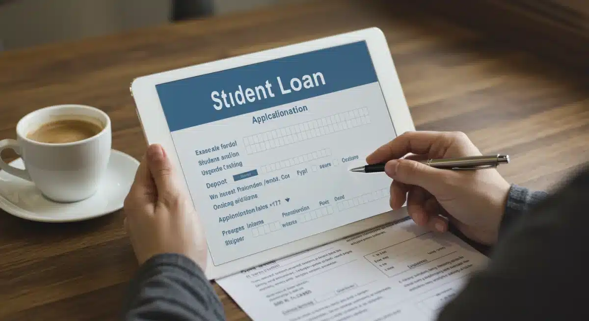 Person applying for student loan consolidation online.