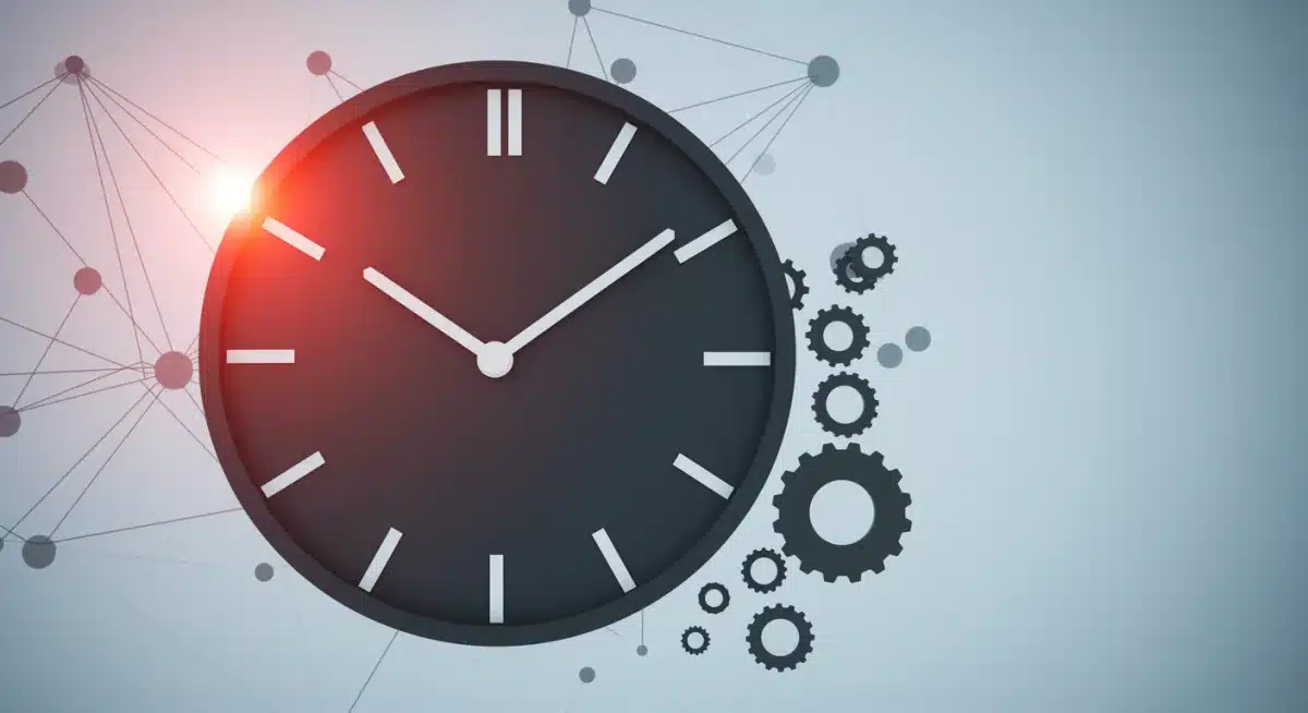 Clock face stylized to represent 90-day approval for disability benefits, signifying efficiency.