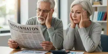 Senior couple concerned about inflation impacting retirement savings