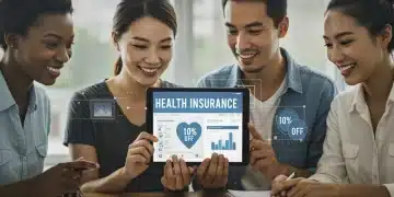 Group reviewing 2026 health benefits information on a tablet, symbolizing smart healthcare decisions and savings.