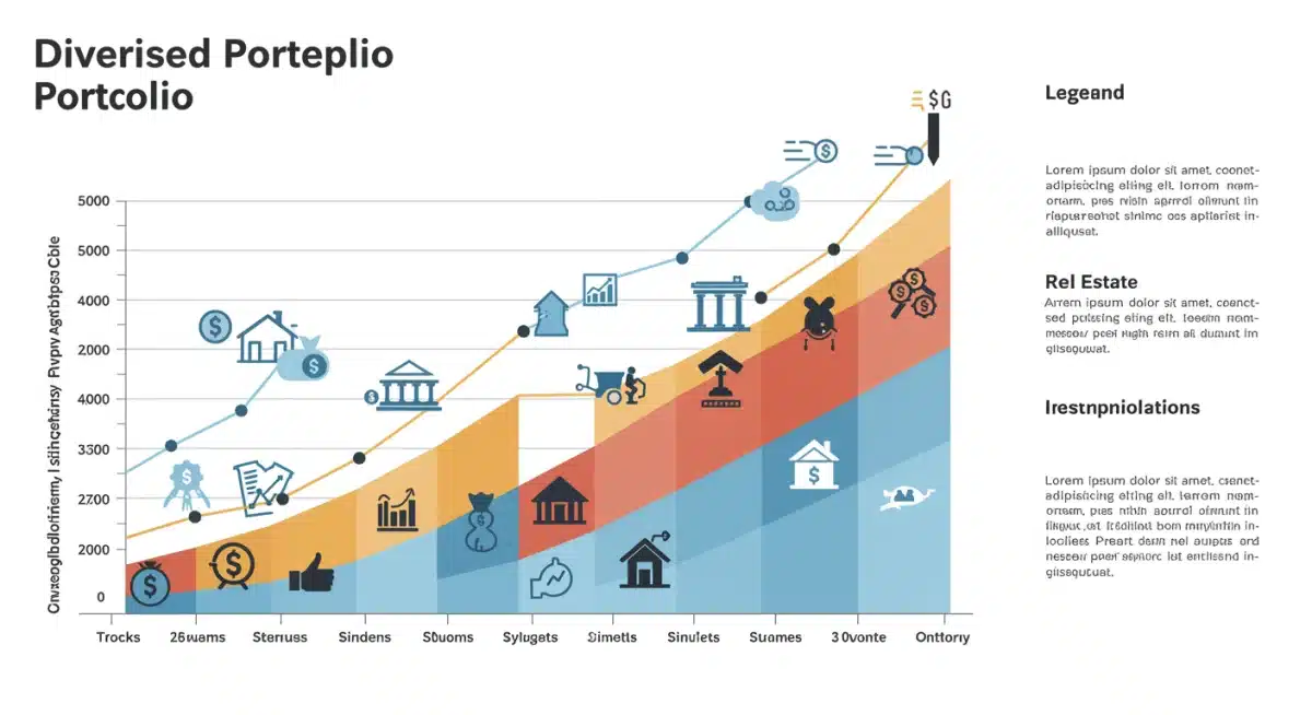 Diversified investment portfolio chart for inflation protection.