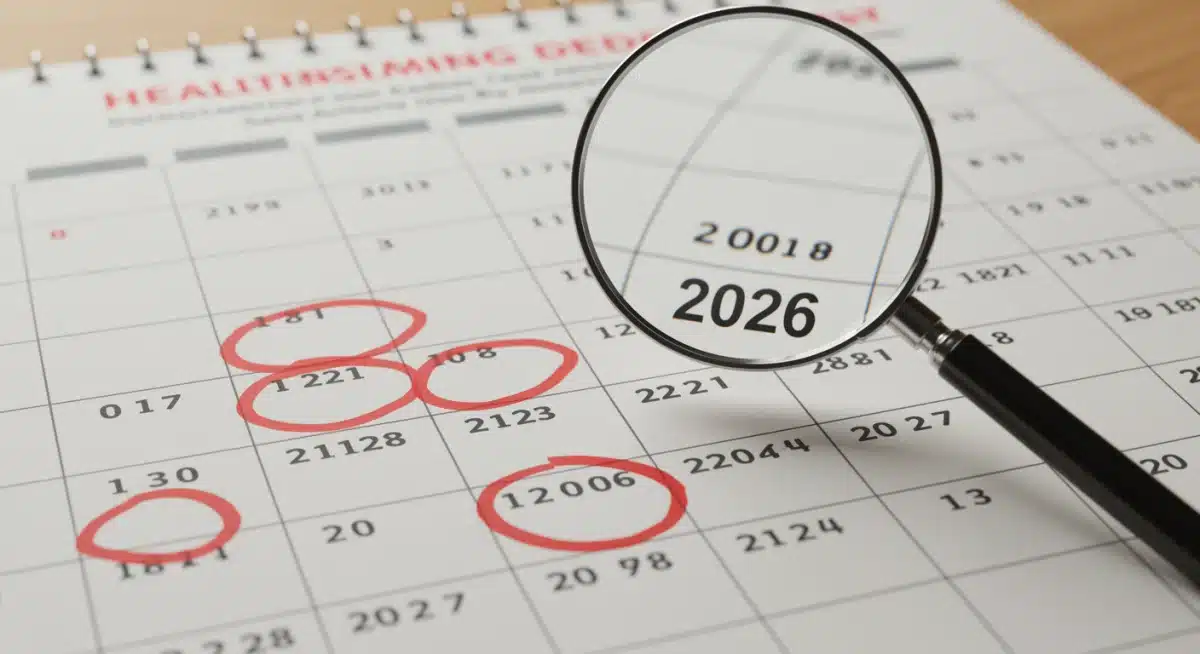 Calendar highlighting 2026 health insurance enrollment deadlines and important dates.