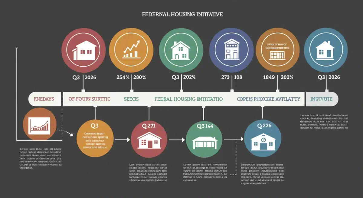 Infographic detailing the timeline and financial milestones of the Federal Housing Initiative.