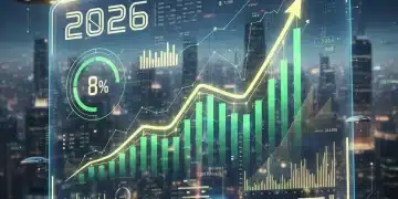 Digital dashboard showing 2026 investment growth and 8% portfolio returns