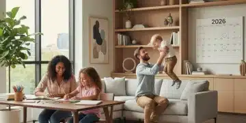 Happy family utilizing dependent care benefits at home in 2026