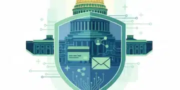 Digital shield protecting personal data icons with US Capitol in background, symbolizing federal data privacy regulations.