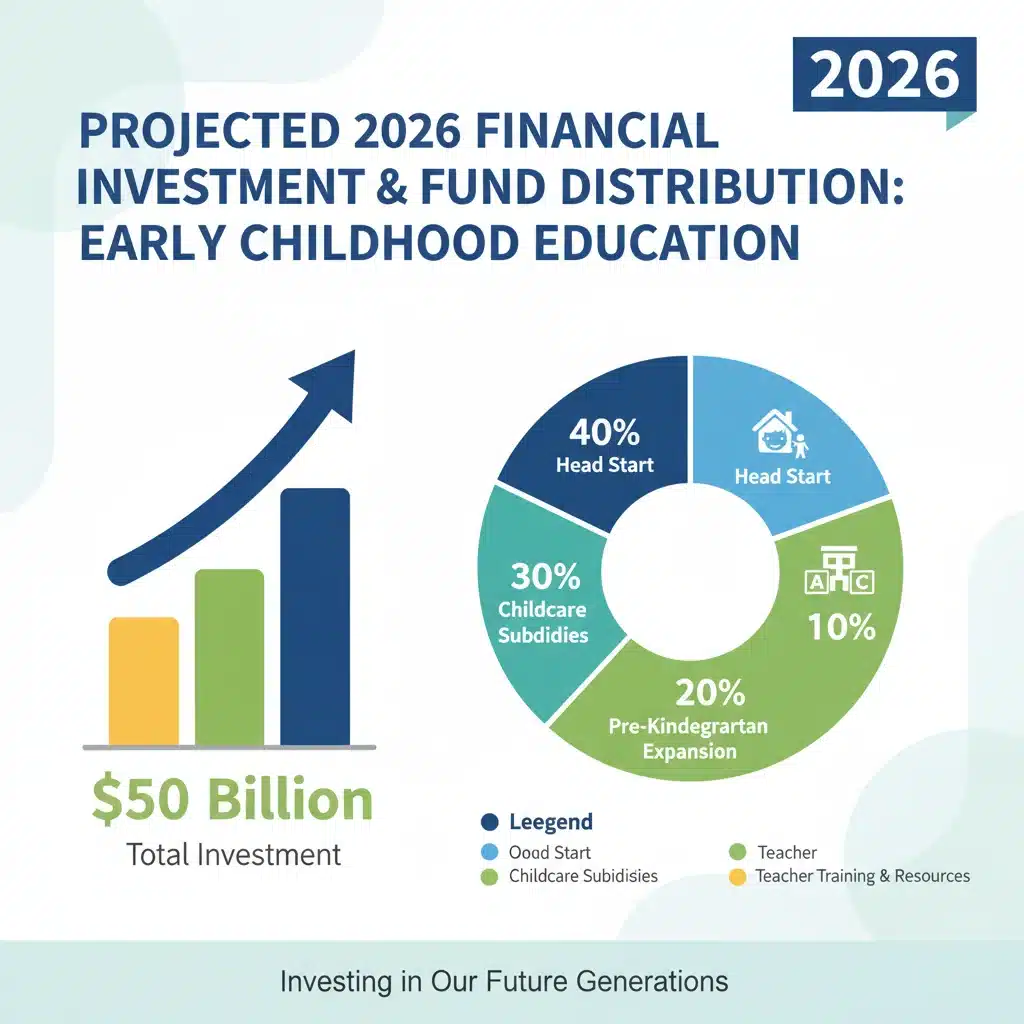 Infographic showing federal funding distribution for early education programs 2026