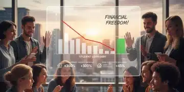 Students and young professionals looking at a debt reduction chart for student loan forgiveness in 2026.