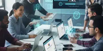 Professionals learning online with micro-credentials in 2026, showcasing career growth.