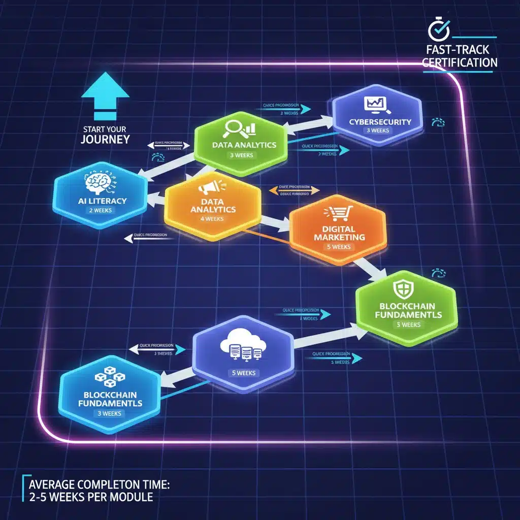 Skills roadmap for acquiring in-demand skills quickly through micro-credentialing.