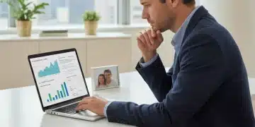 Person researching 2026 unemployment benefits on a laptop, looking thoughtful.