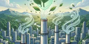 Illustration of EPA emissions regulations impact on industries for a greener future