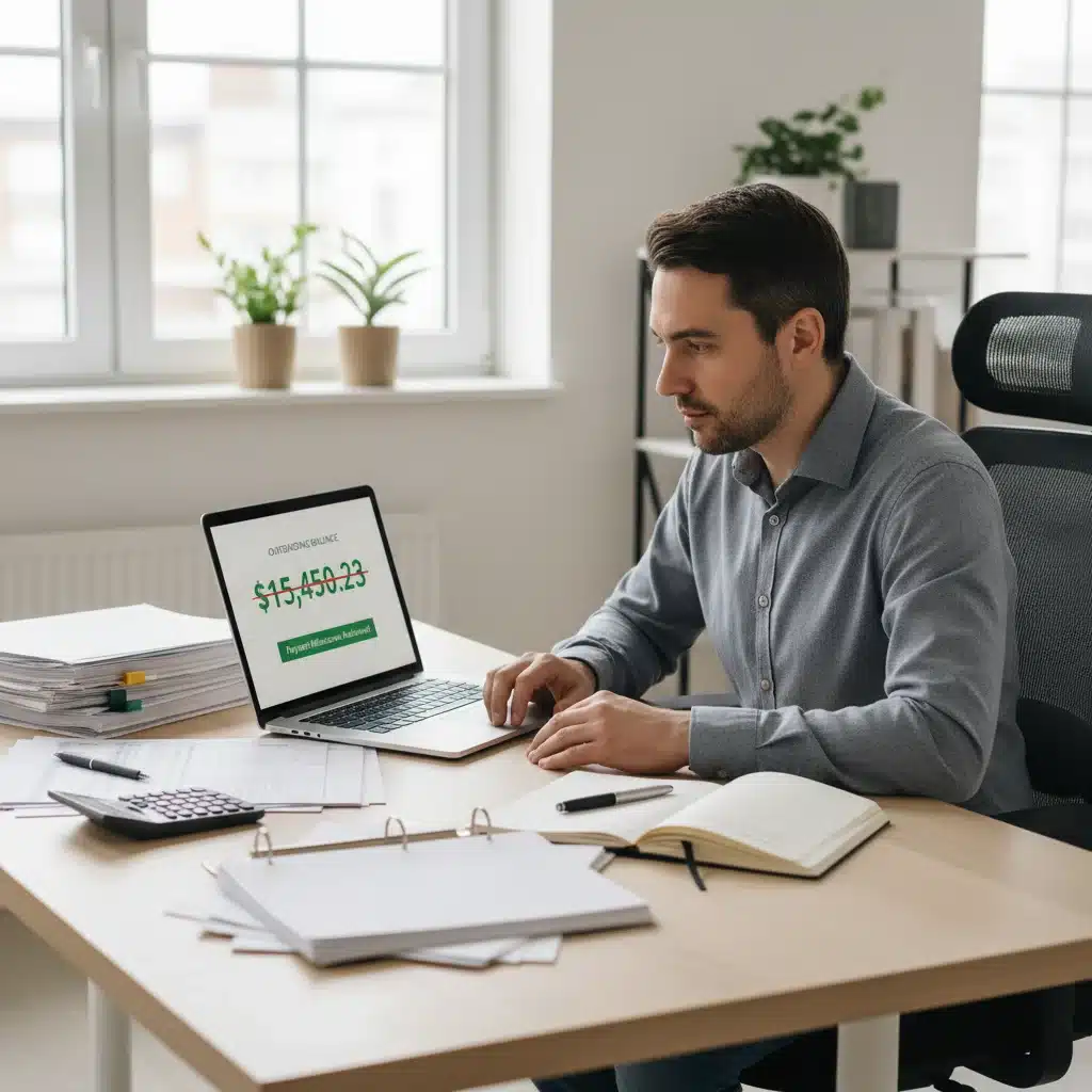 Individual successfully managing and reducing student loan debt