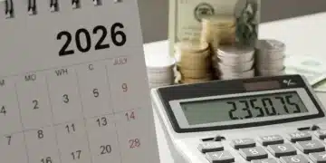 Calculator and coins symbolizing 2026 COLA increase financial impact