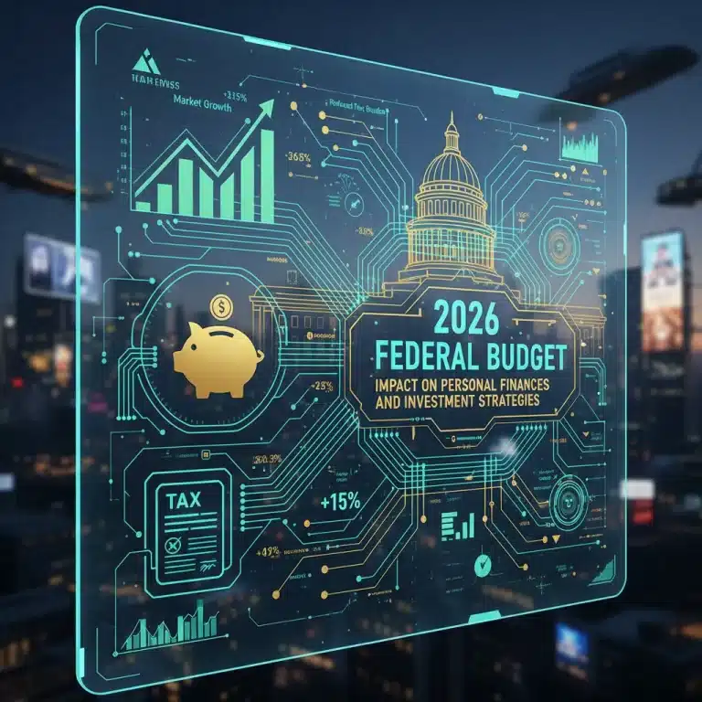 Infographic showing the interconnectedness of the 2026 federal budget, personal finances, and investment strategies.