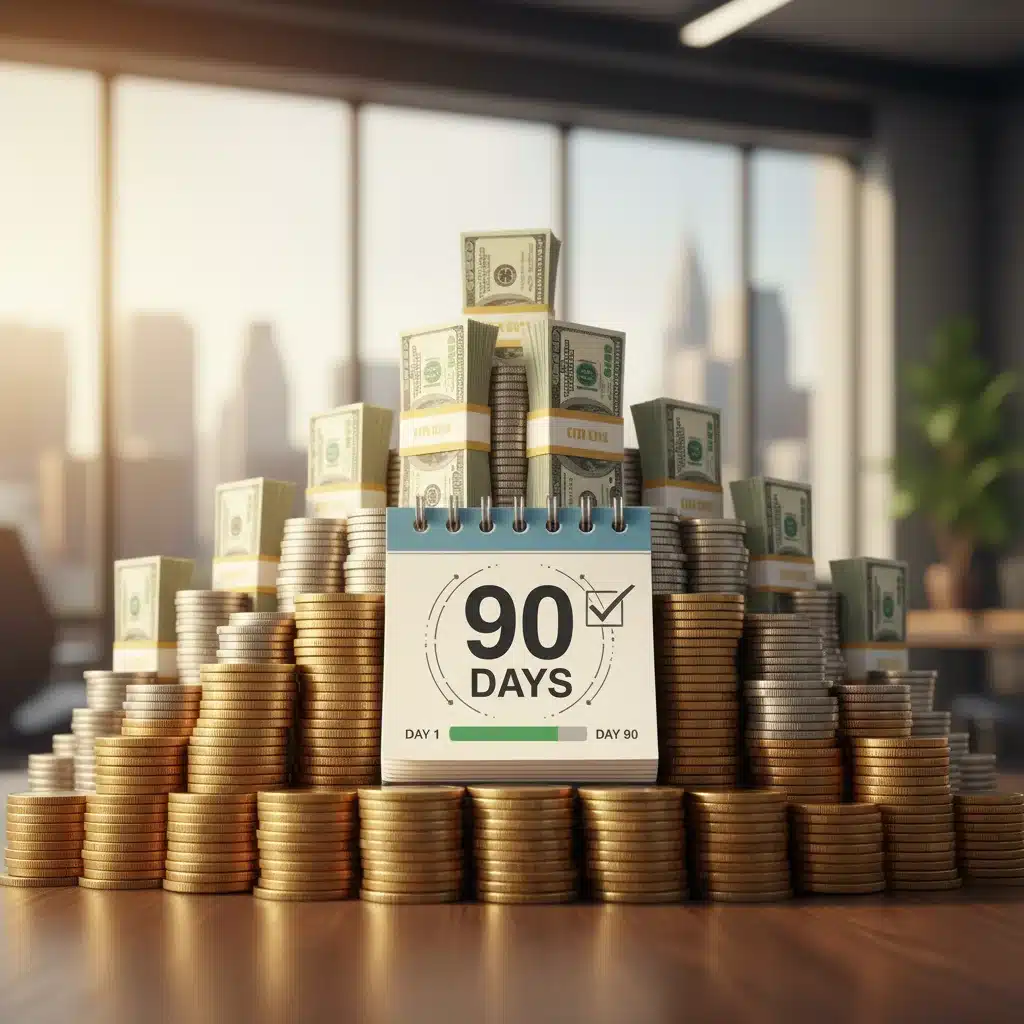 Visualizing a 90-day financial buffer for emergency savings