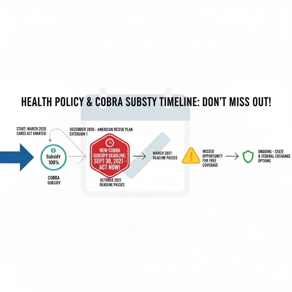 Timeline highlighting important dates and deadlines for 2026 COBRA premium subsidies and related healthcare policies.
