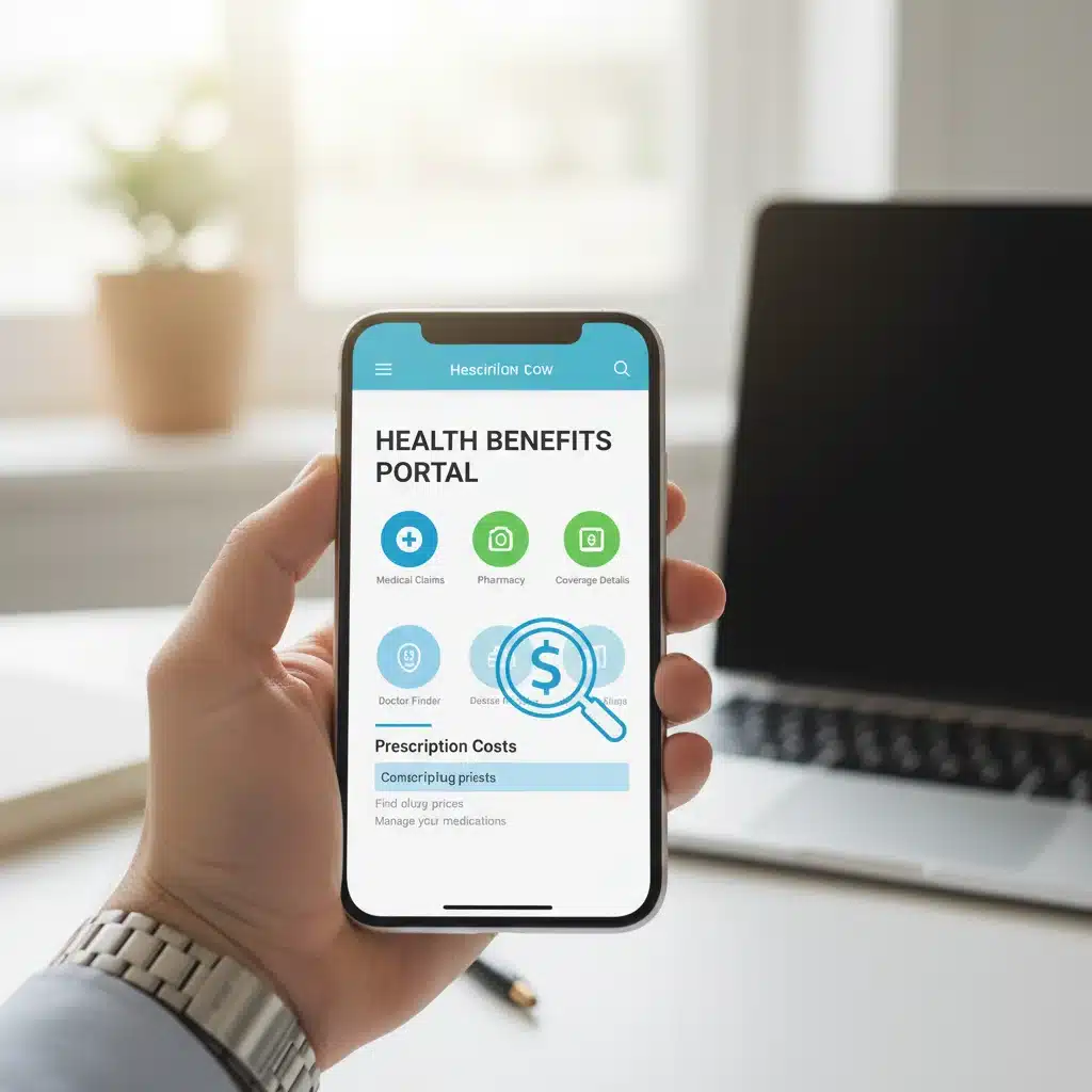 Person using smartphone to compare prescription drug prices