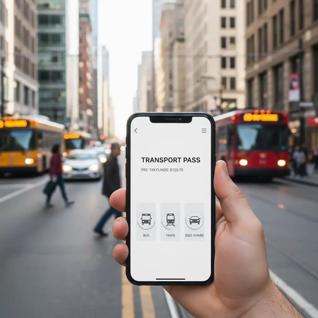 Digital payment for public transportation with commuter benefits