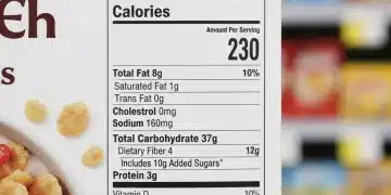 Detailed FDA food label with clear nutrition facts and serving size information