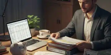 Person organizing financial documents for a 2026 resilience plan