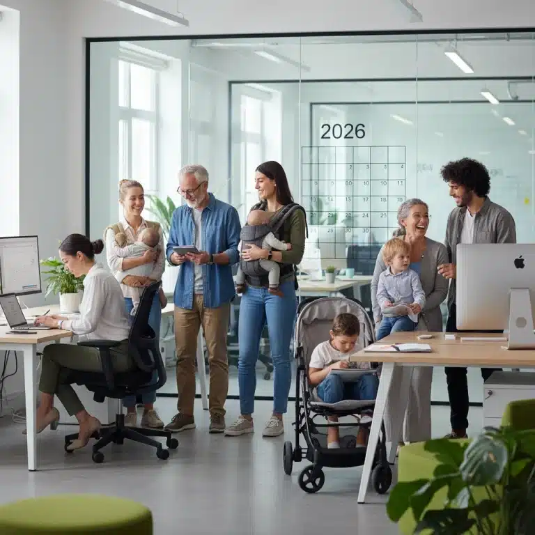 Employees benefiting from FMLA leave in 2026, diverse workforce