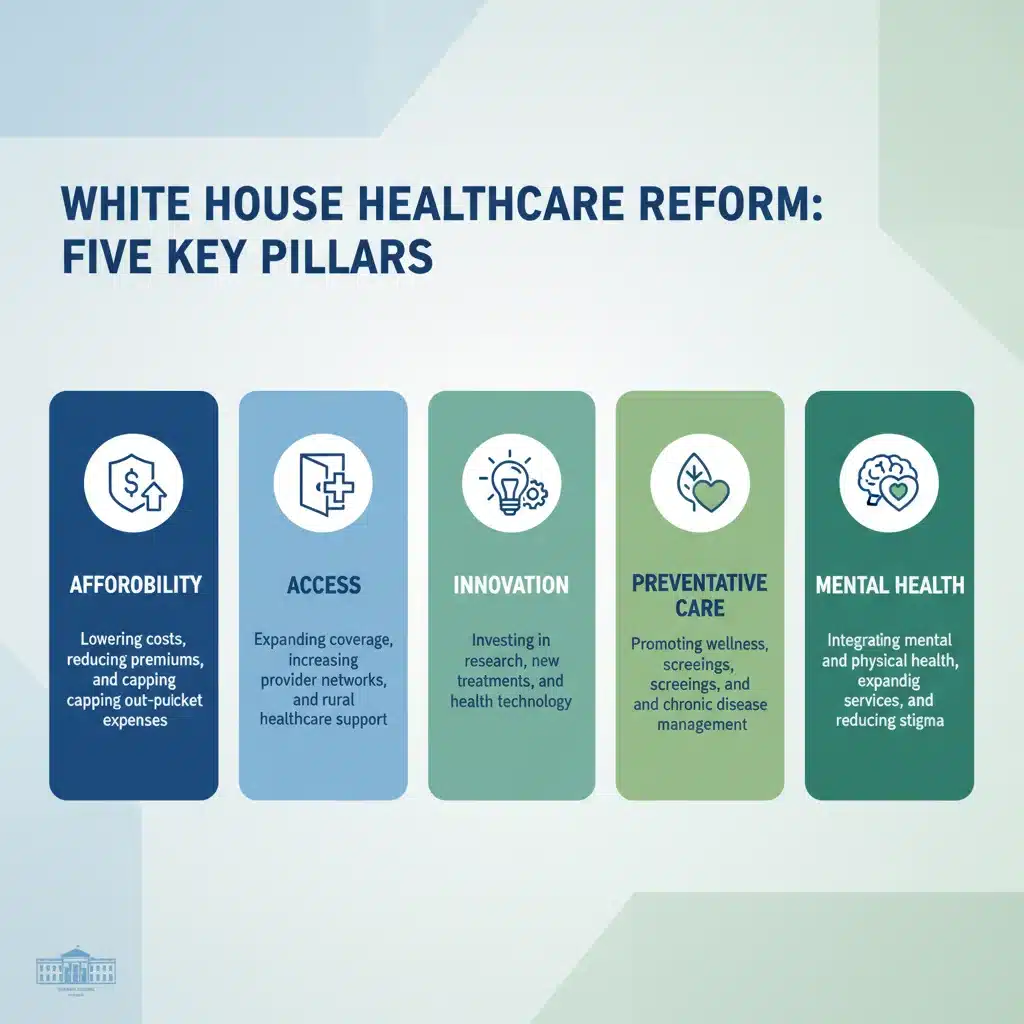 Infographic detailing the five pillars of the 2026 healthcare reform plan