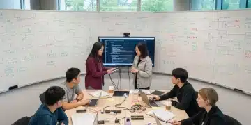 Project-Based Learning 2026: Cultivating Future-Ready Critical Thinkers Diverse students actively engaged in a collaborative project-based learning environment with modern technology.