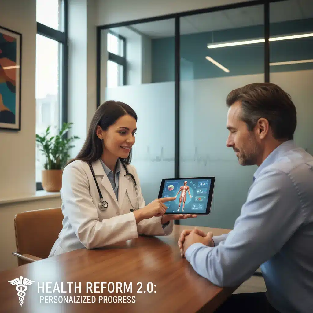 Doctor and patient discussing personalized care with technology