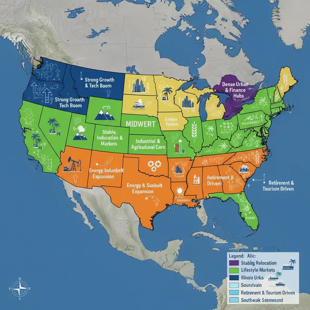 Regional variations and economic factors affecting US housing market performance across states