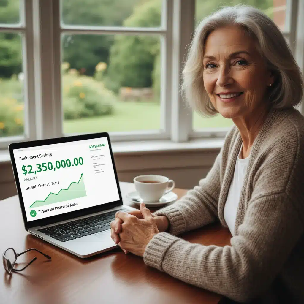 Senior individual confidently reviewing retirement savings online