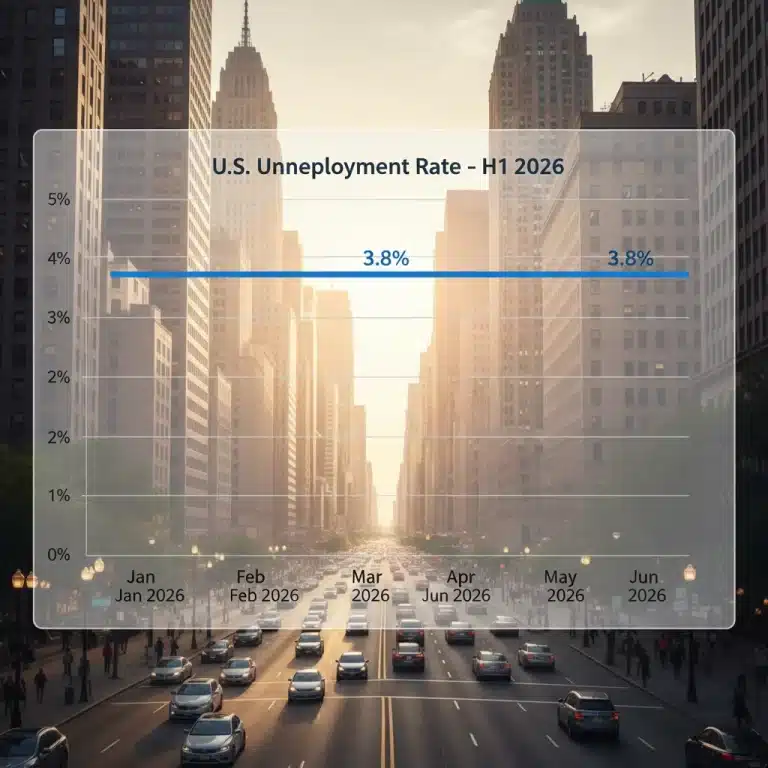 Chart showing stable unemployment rate at 3.8% in 2026