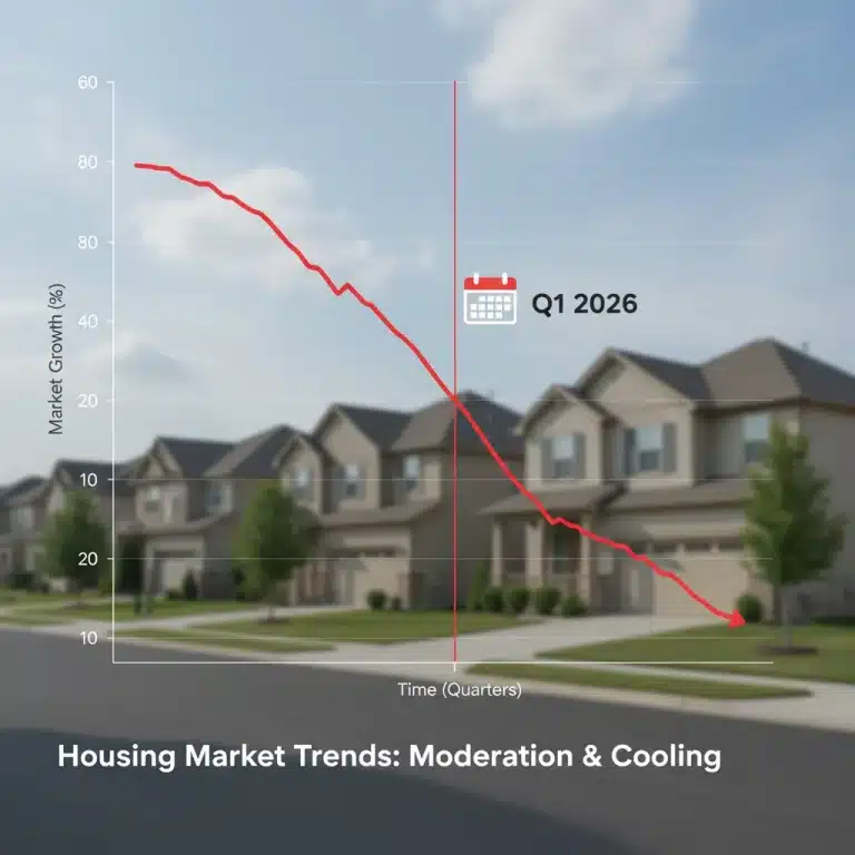 Graph showing slowing home price growth in Q1 2026 housing market